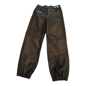 Express NWT Super High Rise Black Shiny Denim Joggers